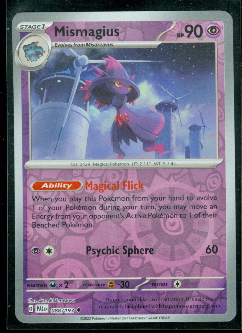 Pokemon MISMAGIUS 088/193 Paldea Evolved Rev Holo - - MINT