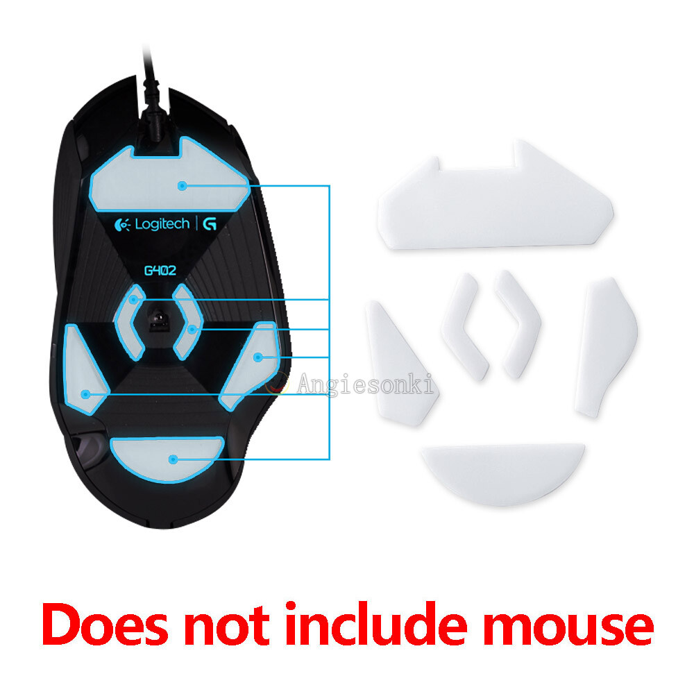 2 Sets White Rounded Curved Edges Mouse Feet Skates for Logitech G402 Mouse