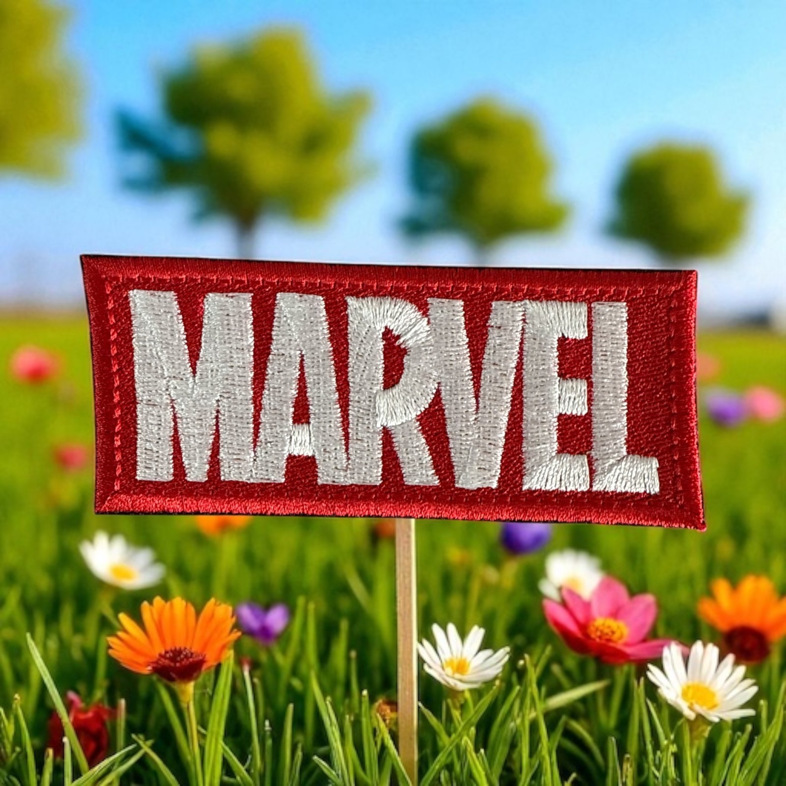 Marvel Logo Embroidery Patch 2" X 4" - 2.5" X 6" - 3.4" X 8.00"