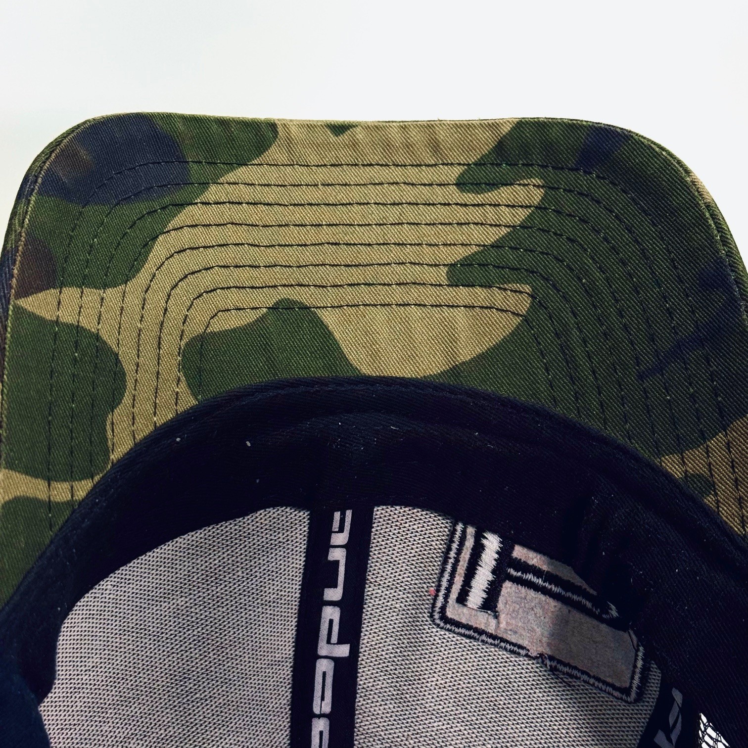 Banded Camo Trucker Hat Black Mesh Raised Logo Snapback Cap Outdoor Hunting