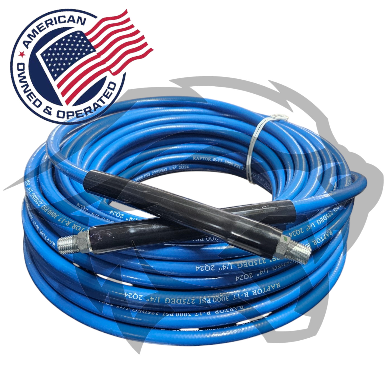 1/4" x 100' Blue Carpet Cleaning Solution Hose 3000 PSI Steel Braided