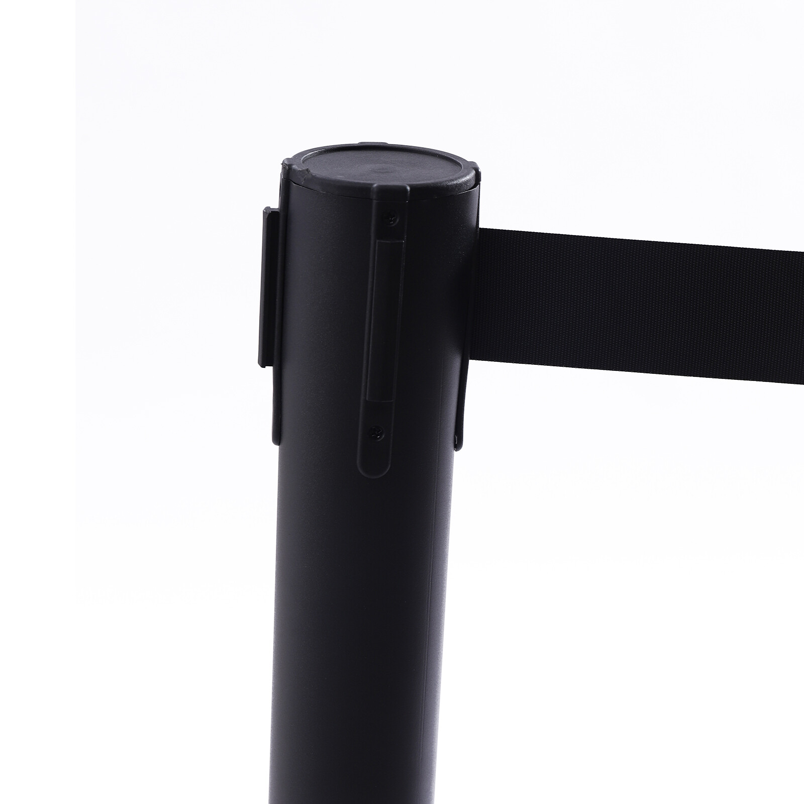 4Pcs Crowd Control Barrier Queue Poles Black Retractable Belt Stanchion Posts
