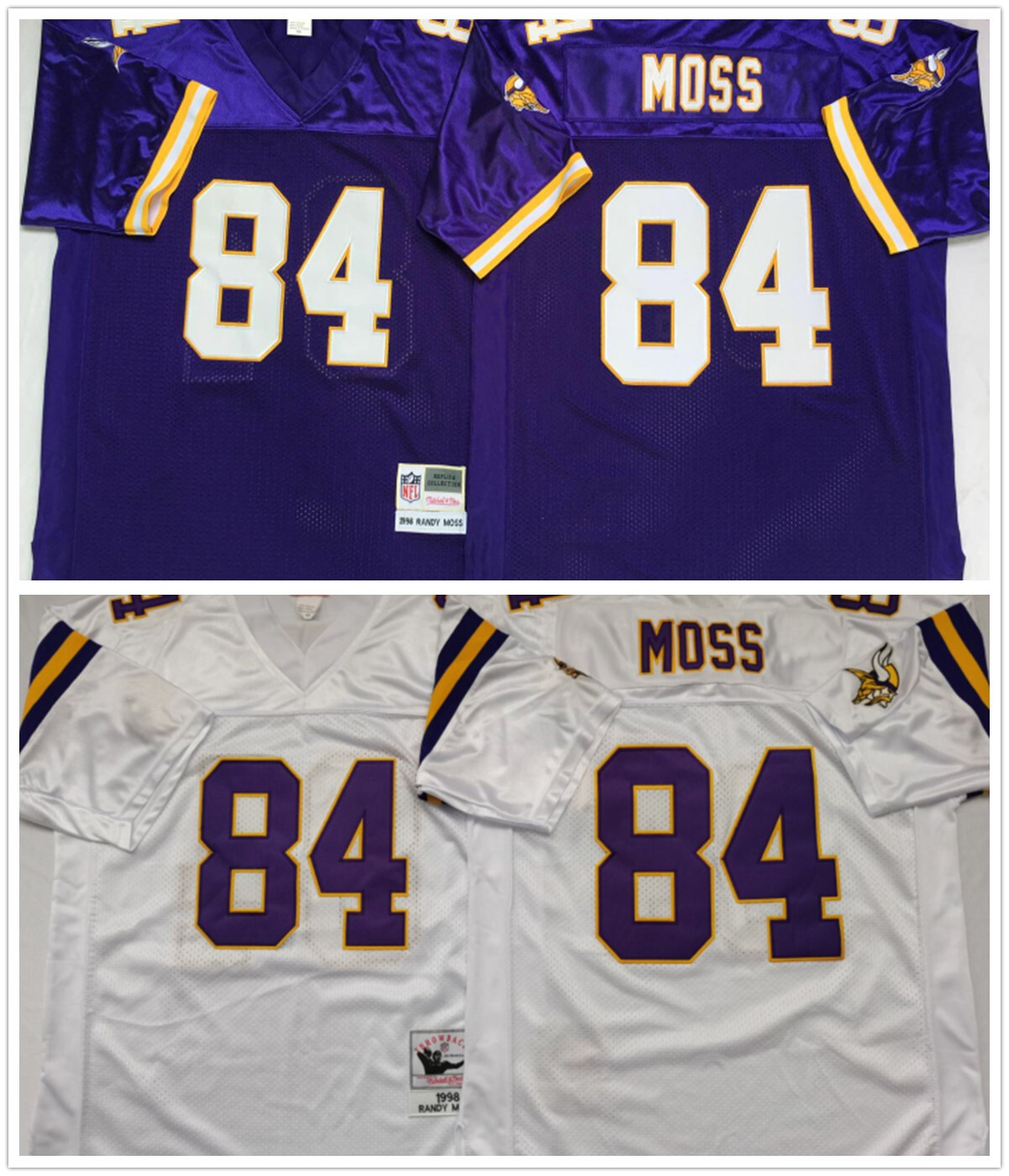Vintage Randy Moss #84 Minnesota Vikings Throwback Stitched Jersey