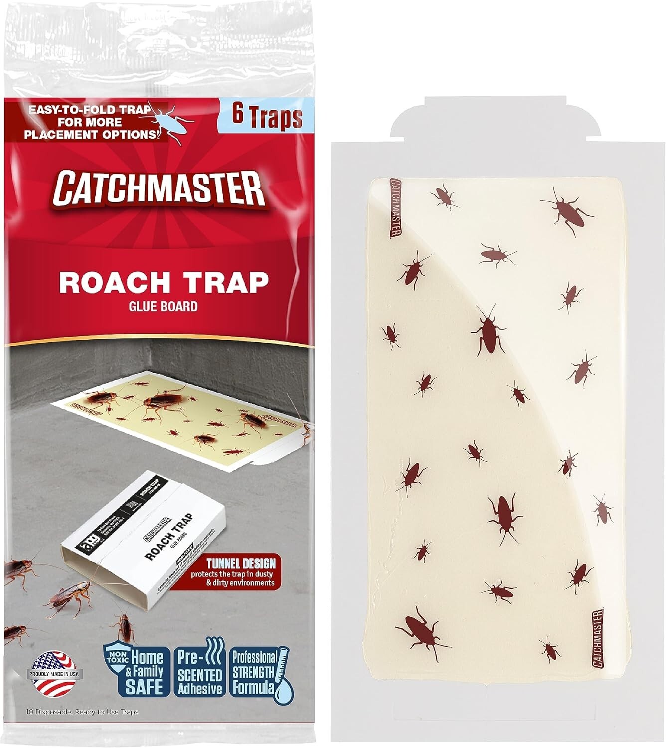 Catchmaster Roach Trap Glue Boards 6-Pk, Adhesive Bug Catcher,Scorpion,spider US