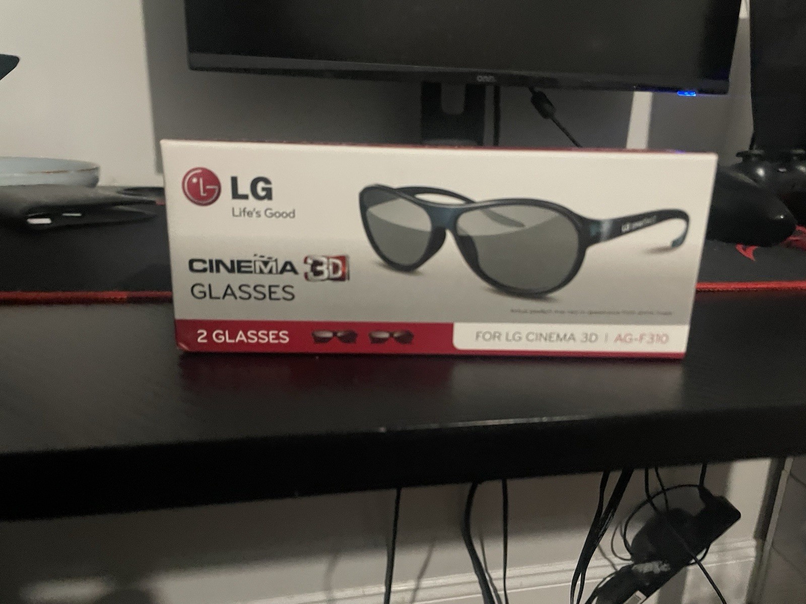 LG Cinema 3D Glasses AG-F310 Black 2 Pack 3D for LG Cinema 3D TV Set of Two