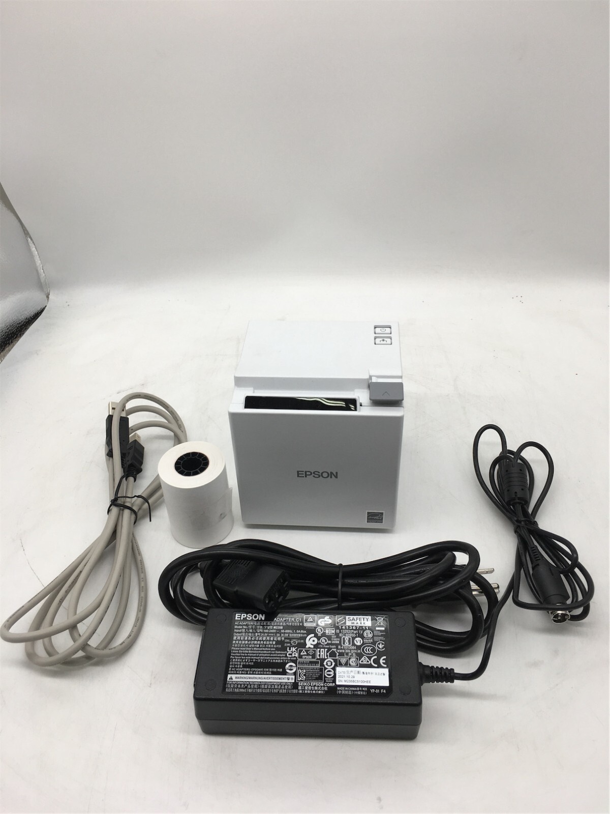 EPSON TM- M10 2" RECEIPT PRINTER WHITE, USB, WITH POWER SUPPLY