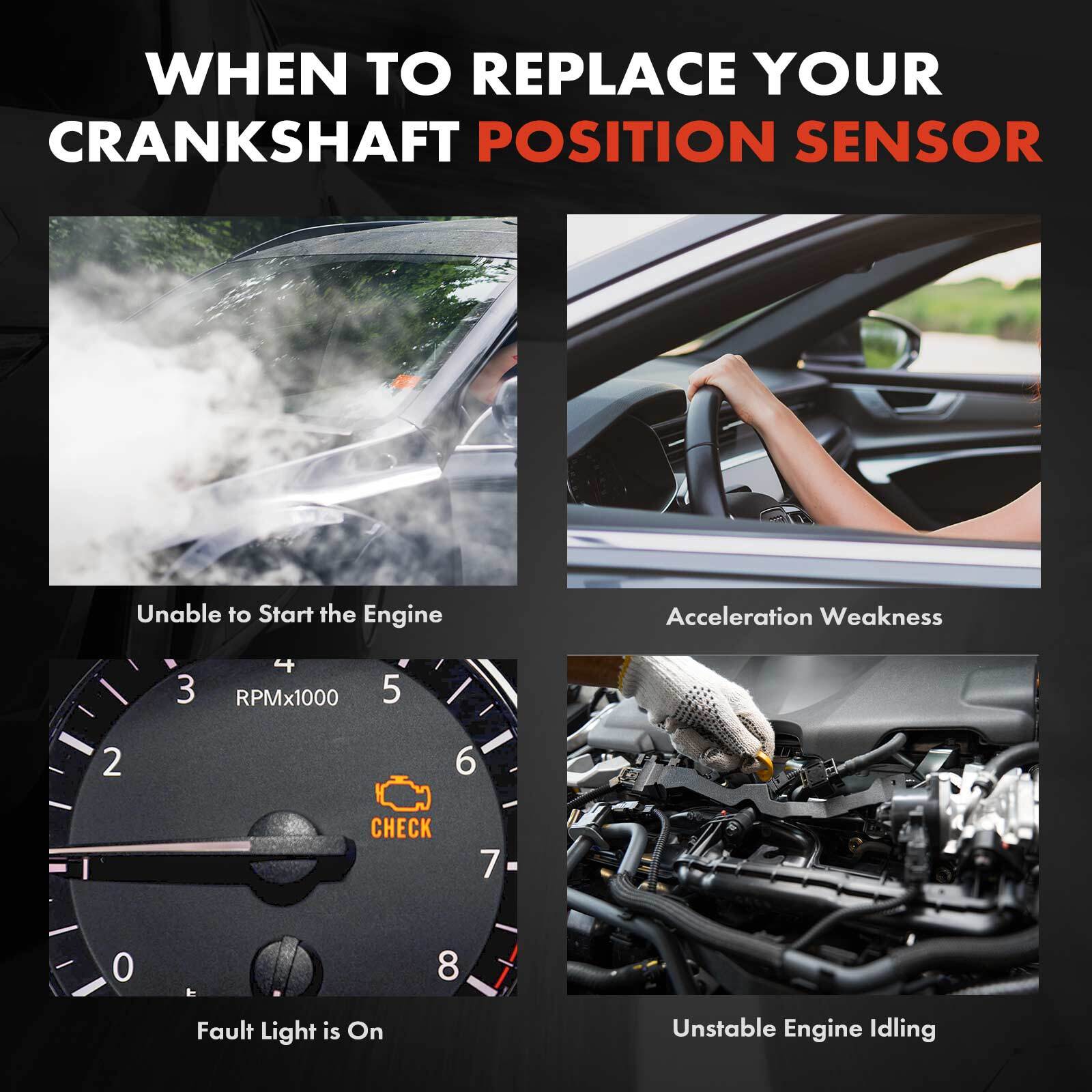 Crankshaft Position Sensor for Dodge Dakota 1997-2003 Ram 1500 2500 Manual Trans