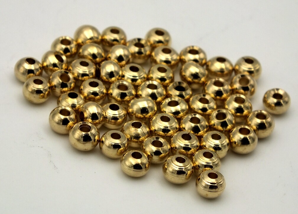 Brass Beads for Fly Tying  - GOLD - 3/16" 5mm 50 pkg MAT230