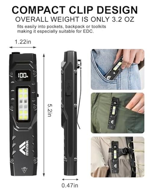 EDC Tactical Flashlight, 1500 High Lumens Rechargeable LED Flashlight, DT007