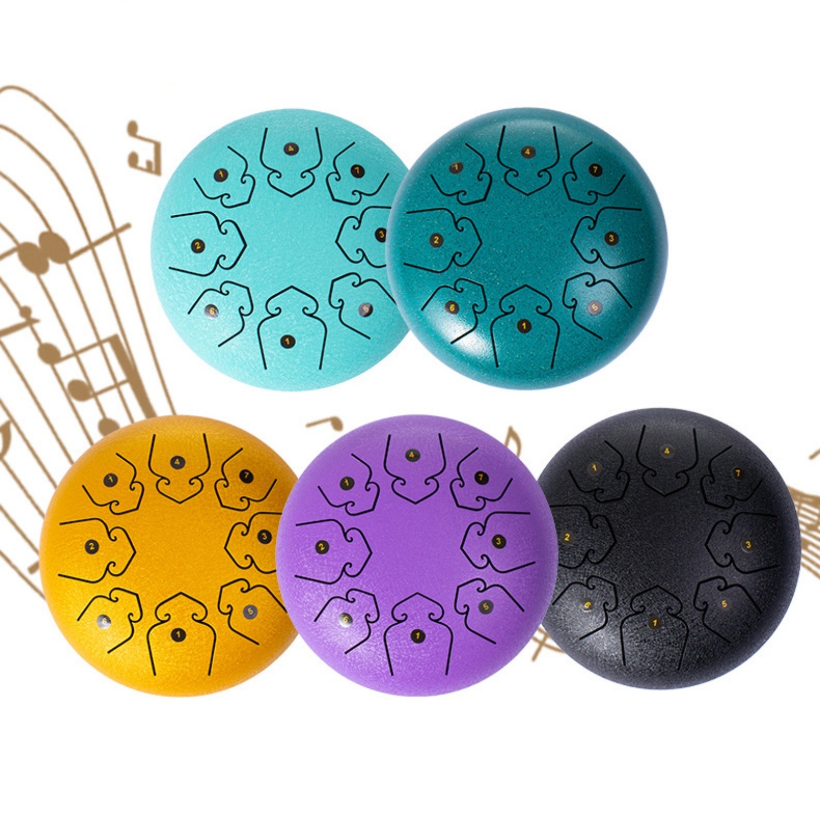 6 Inch 8 Tone Steel Tongue Drum C Key Handpan Drum Beginner Kit