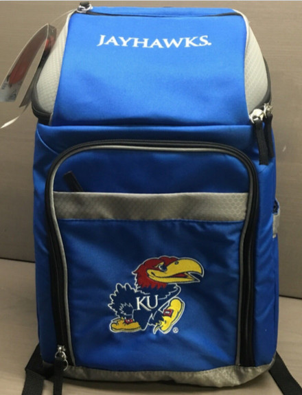 Rawlings NCAA 32 Can Backpack Cooler, Kansas Jayhawks, Blue