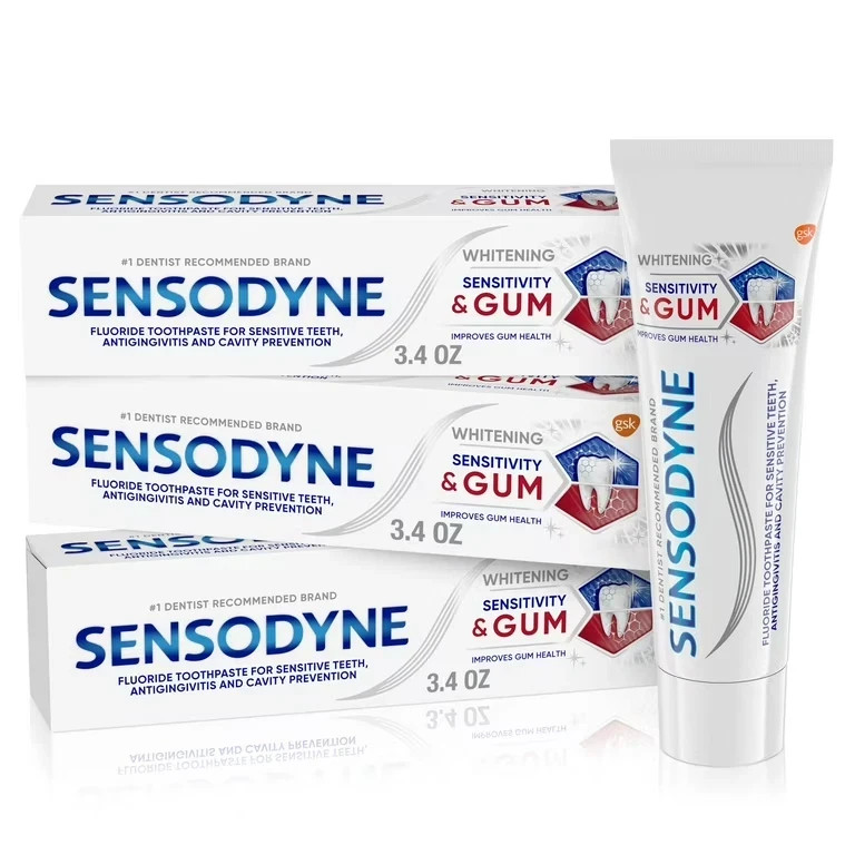 3 Pack - Sensodyne Sensitivity & Gum Whitening Toothpaste 3.4 oz Each, Exp 05/26