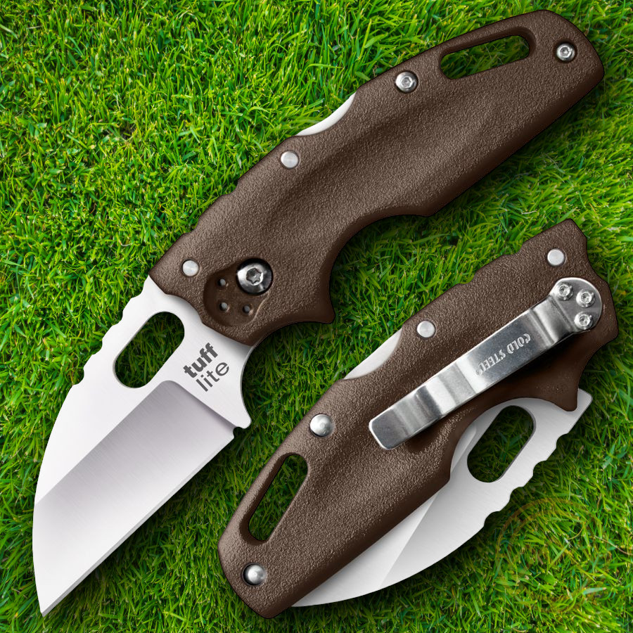 Cold Steel Tuff Lite Folding Knife 2.5" AUS-8A Steel Blade Brown Griv-Ex Handle