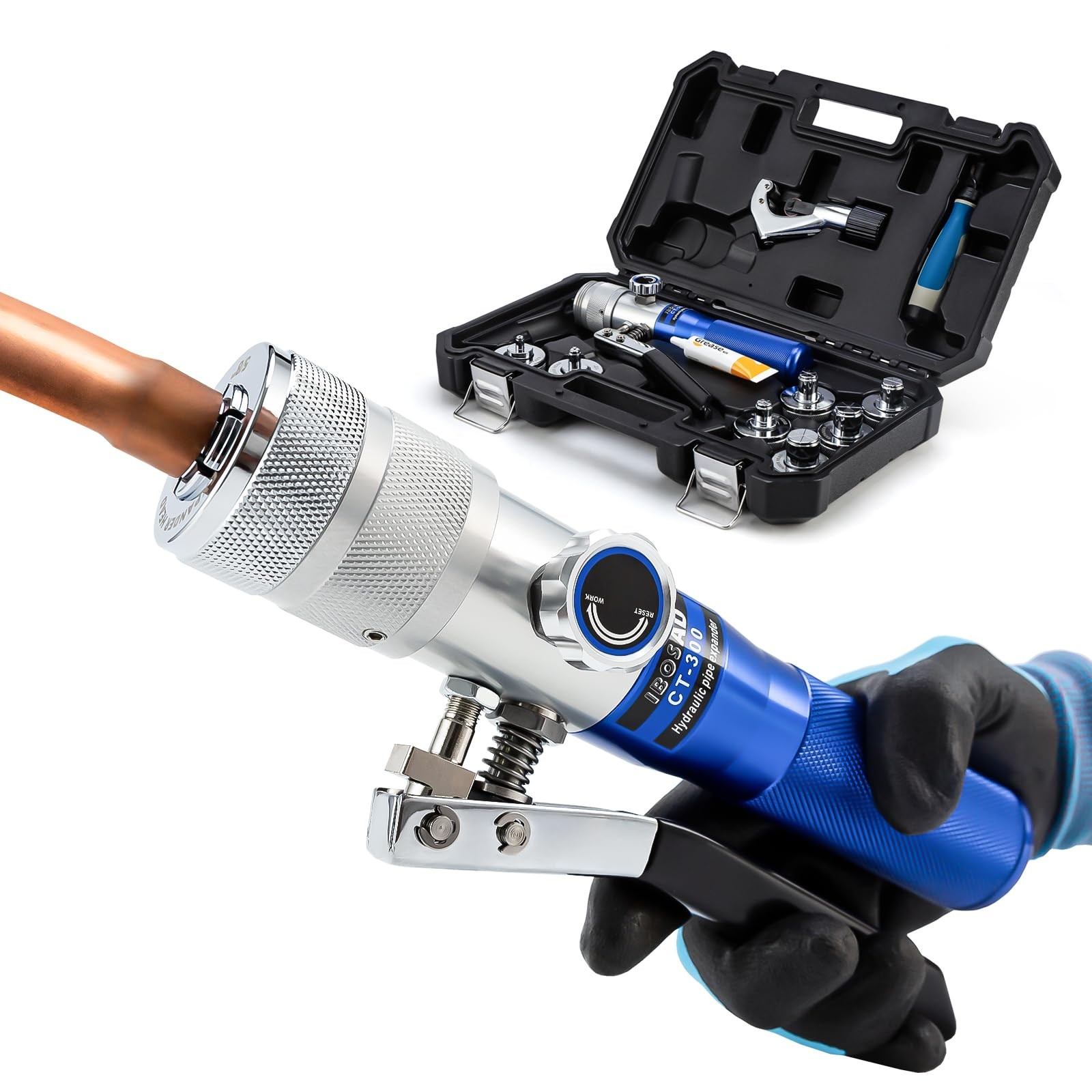 HVAC Hydraulic SWAGING tool kit for copper tubing Expanding 3/8 inch to 1-1/8