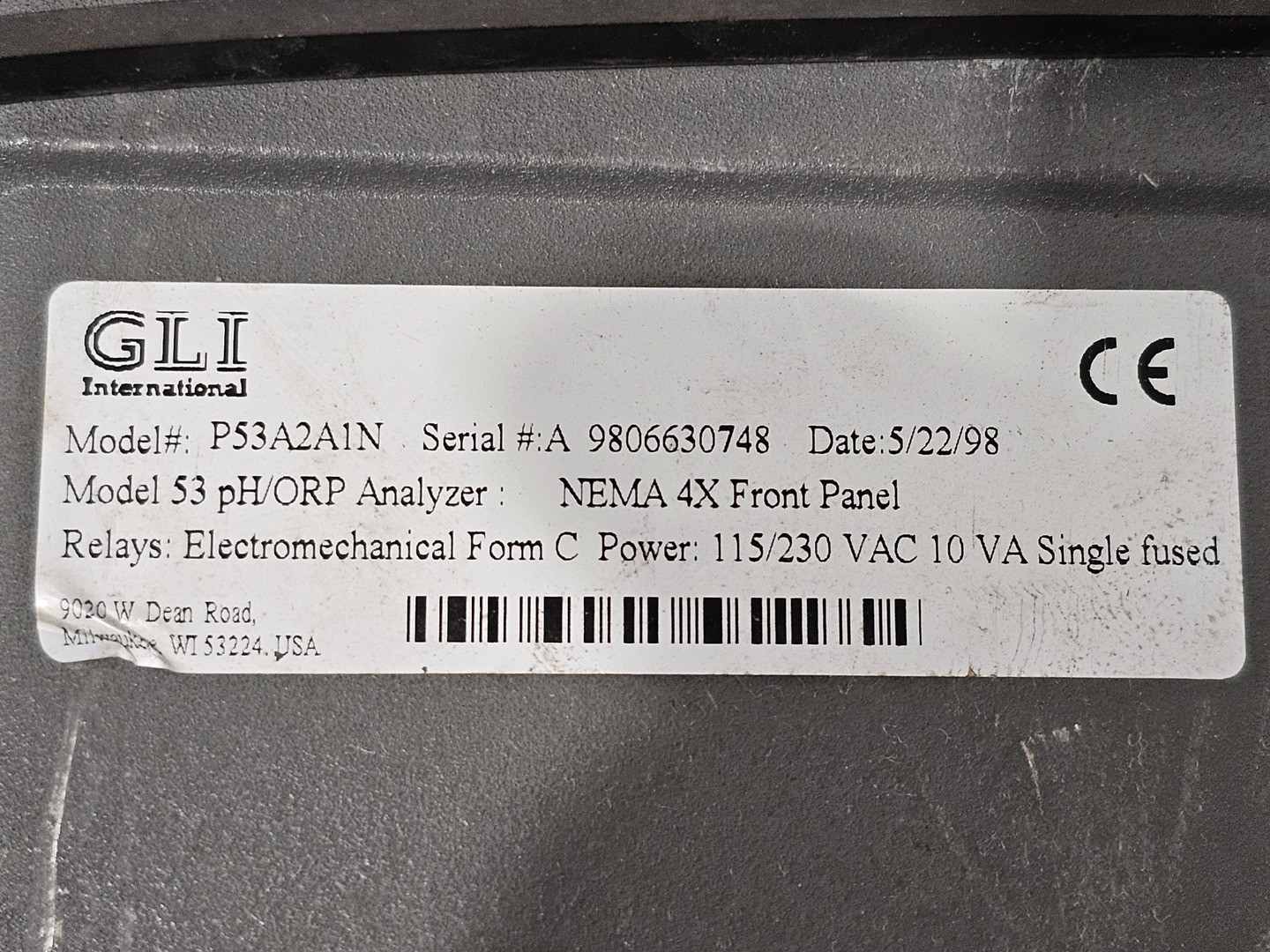 GLI International P53A2A1N pH and ORP Analyzer – Electrical Meters