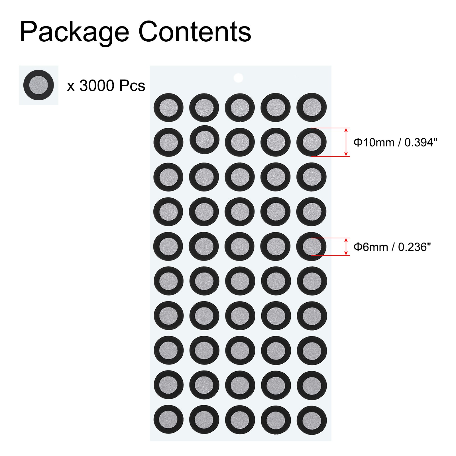 3000Pcs 3D Reflective Points 6mm for 3D Scanner with Sticker 6x10mm