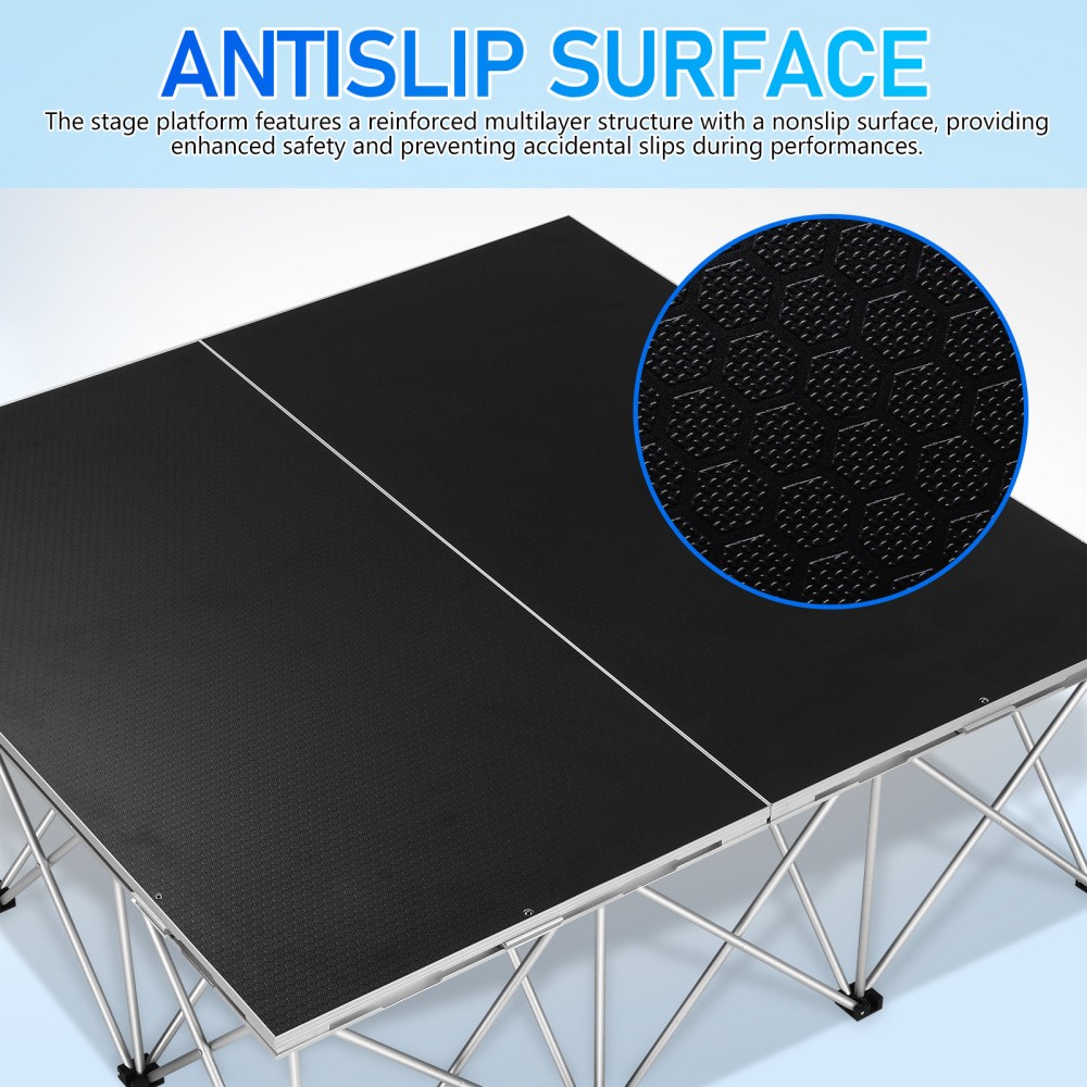 4*4 ft Assemble Stage Riser for Wedding Event Drums Foldable Performances Stages