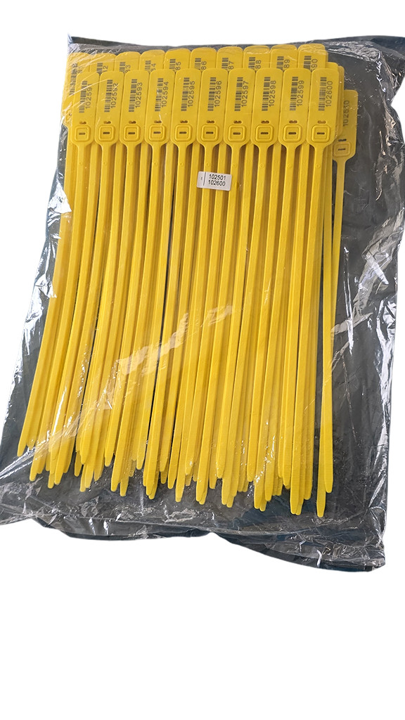 Plastic Security Seals with Metal Insert – 100 pcs Yellow-16-Inch/40cm