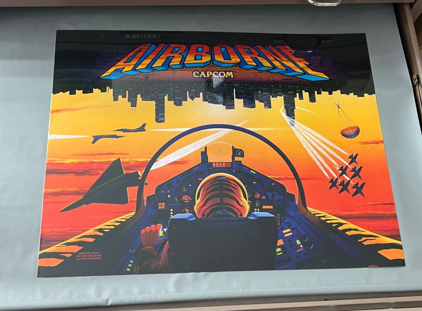 Airborne Pinball Translite NOS New Capcom Pinball Machine Parts Art Artwork