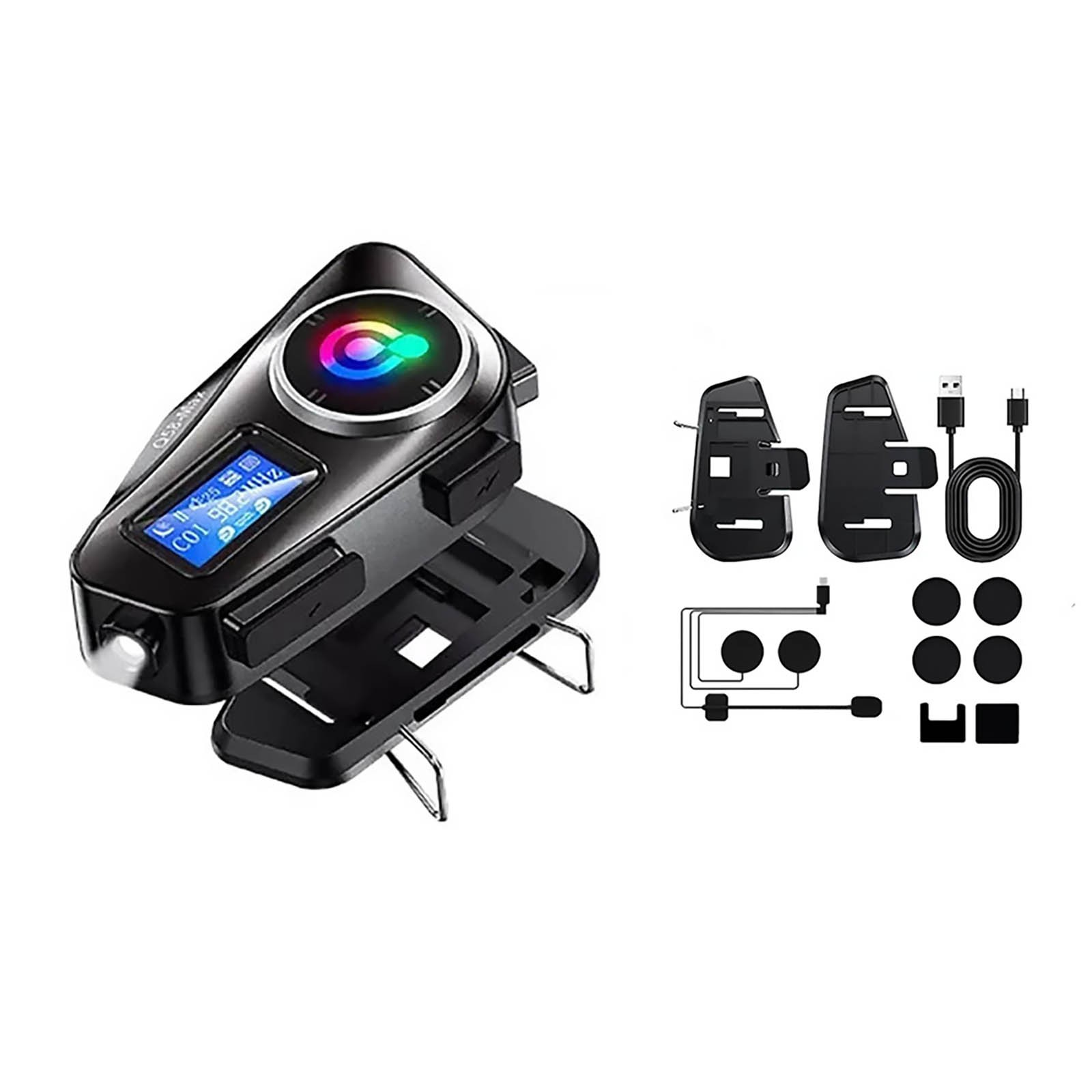 Bluetooth Headset maximum 32G Motorcycle Intercom Helmet LCD Waterproof