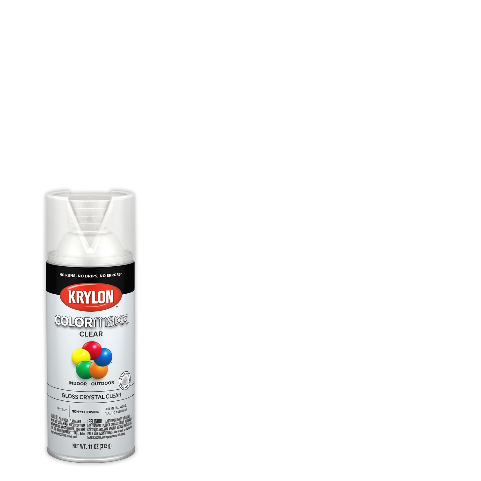 Krylon COLORmaxx Gloss Crystal Clear Spray Paint 11 Ounce for DIY Projects