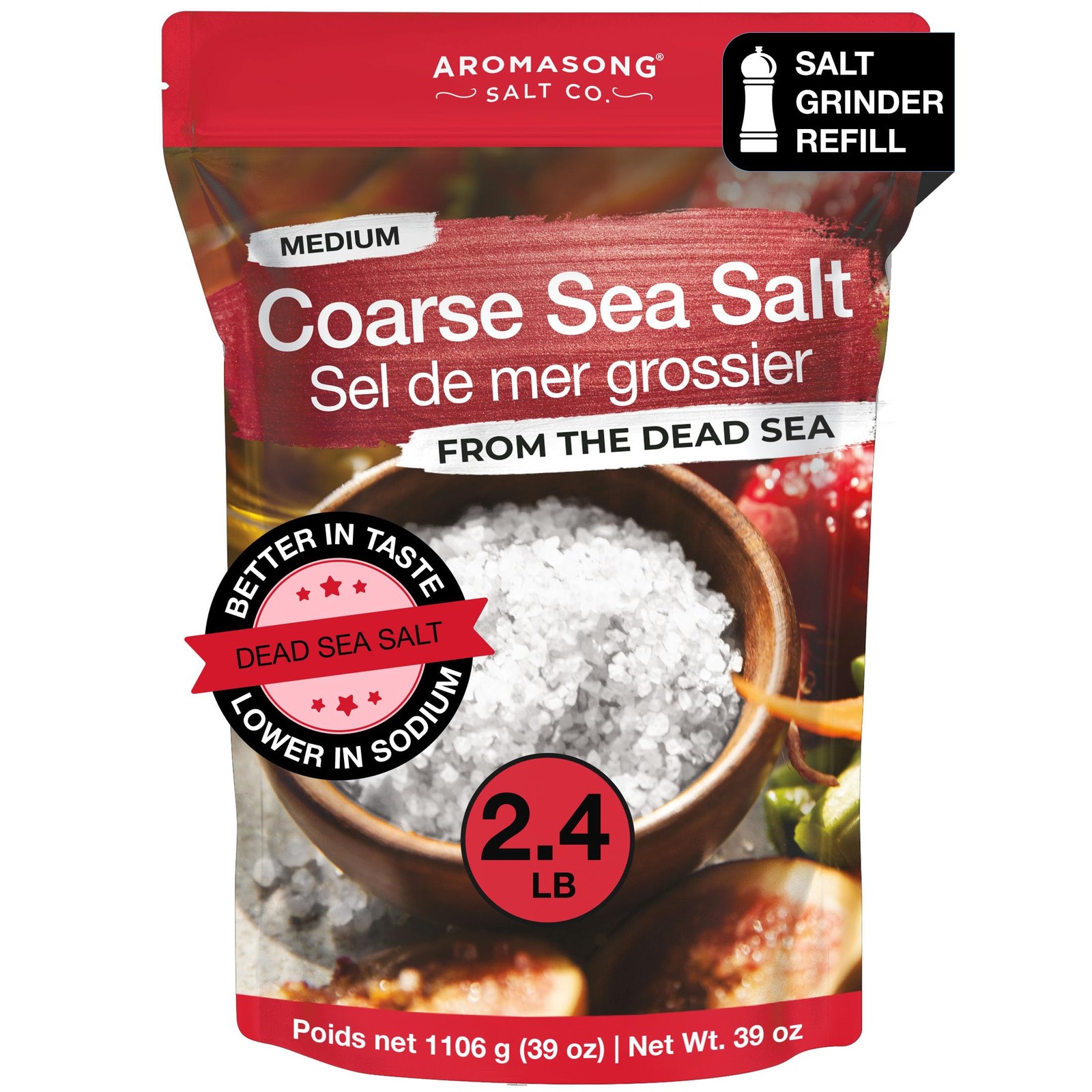 Aromasong 100% Natural & Pure Sea Salt Coarse Grain, 39 Ounce (Pack of 1)