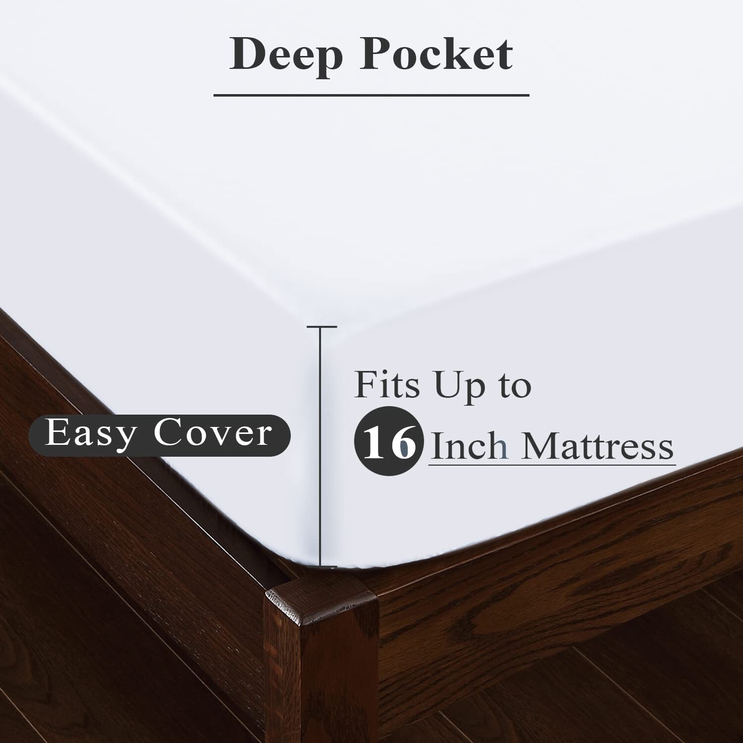2-Pack Pure Cotton Fitted Sheet Queen Size, 600 Thread Count 16" Deep Pocket ...