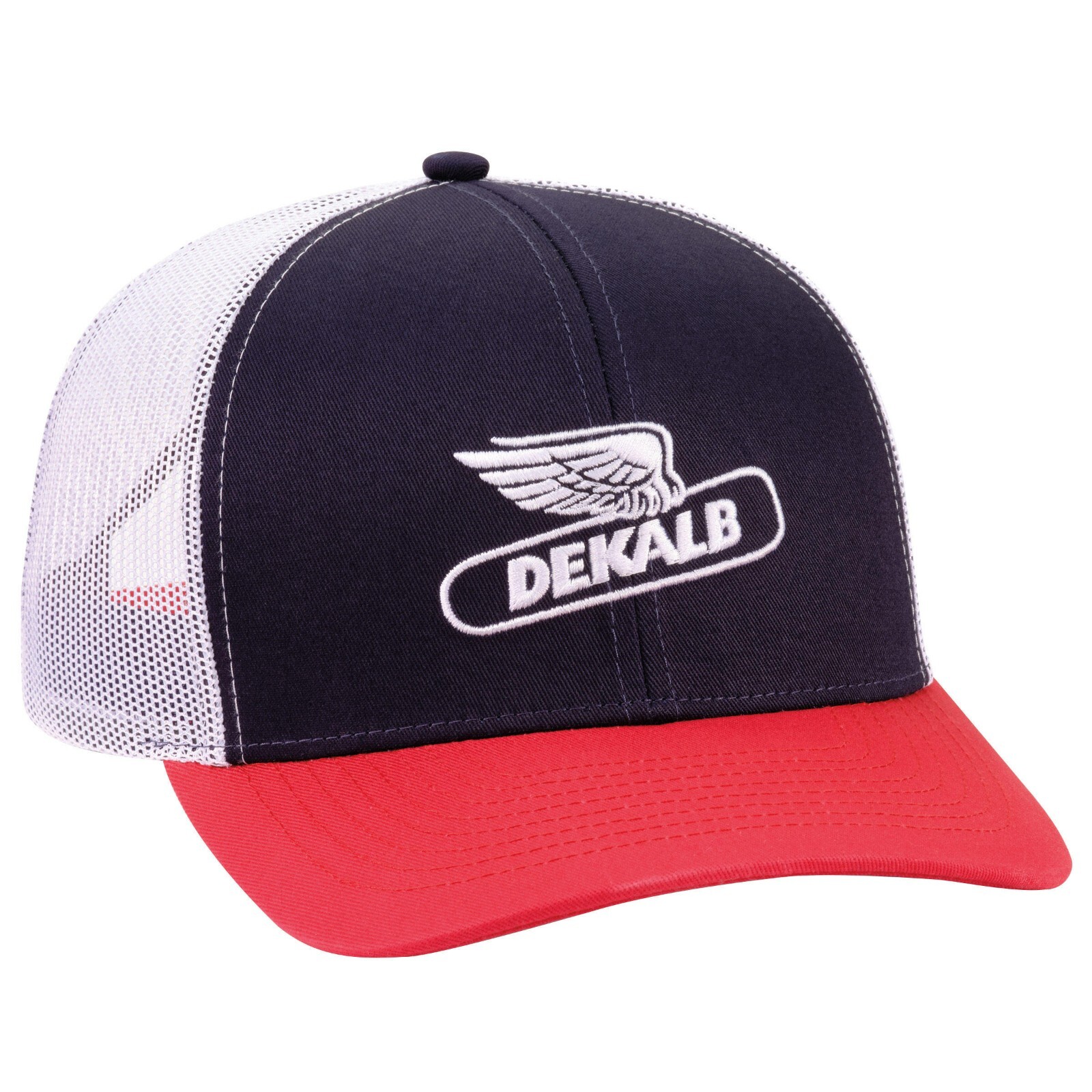 DEKALB SEED K-Products *PATRIOT Navy Red White Mesh* CAP HAT *BRAND NEW* DS27