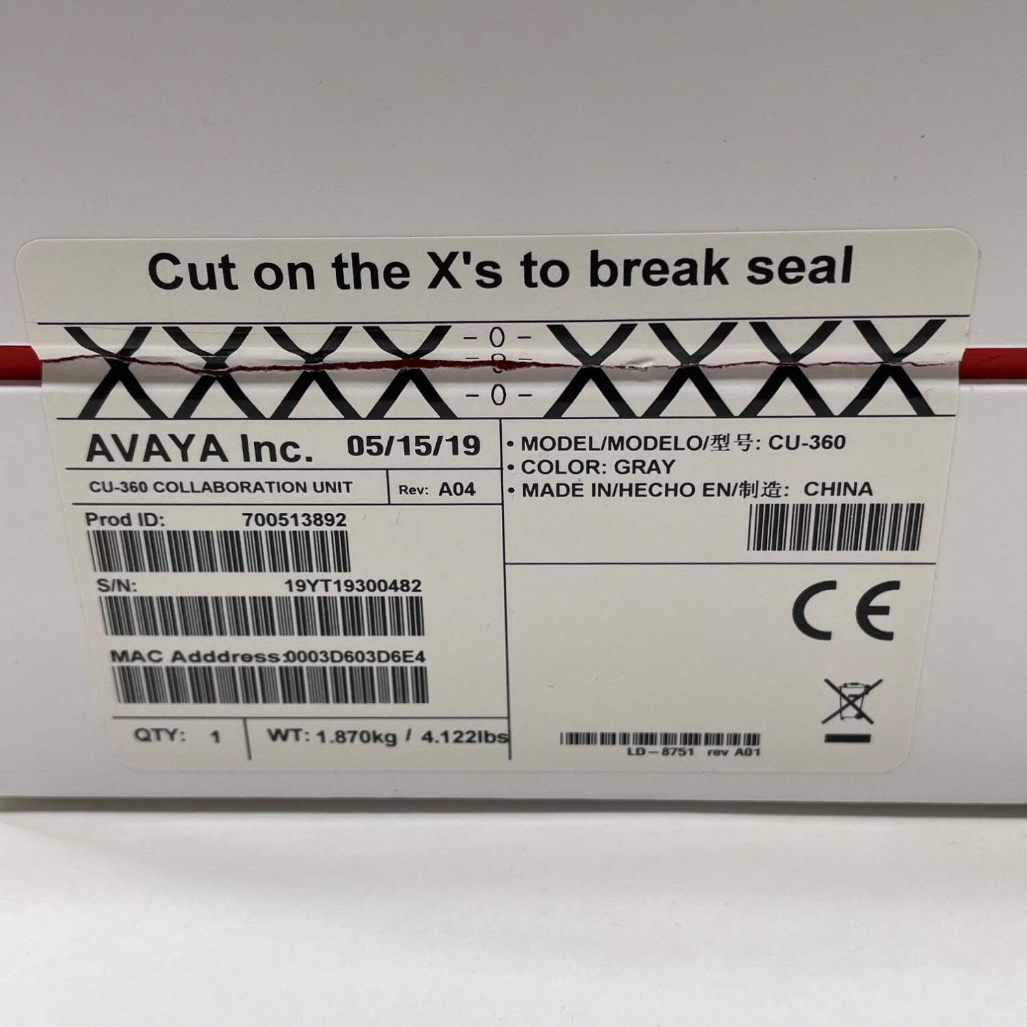 Avaya CU360 Collaboration Unit Video Conferencing Collaboration Unit CU-360