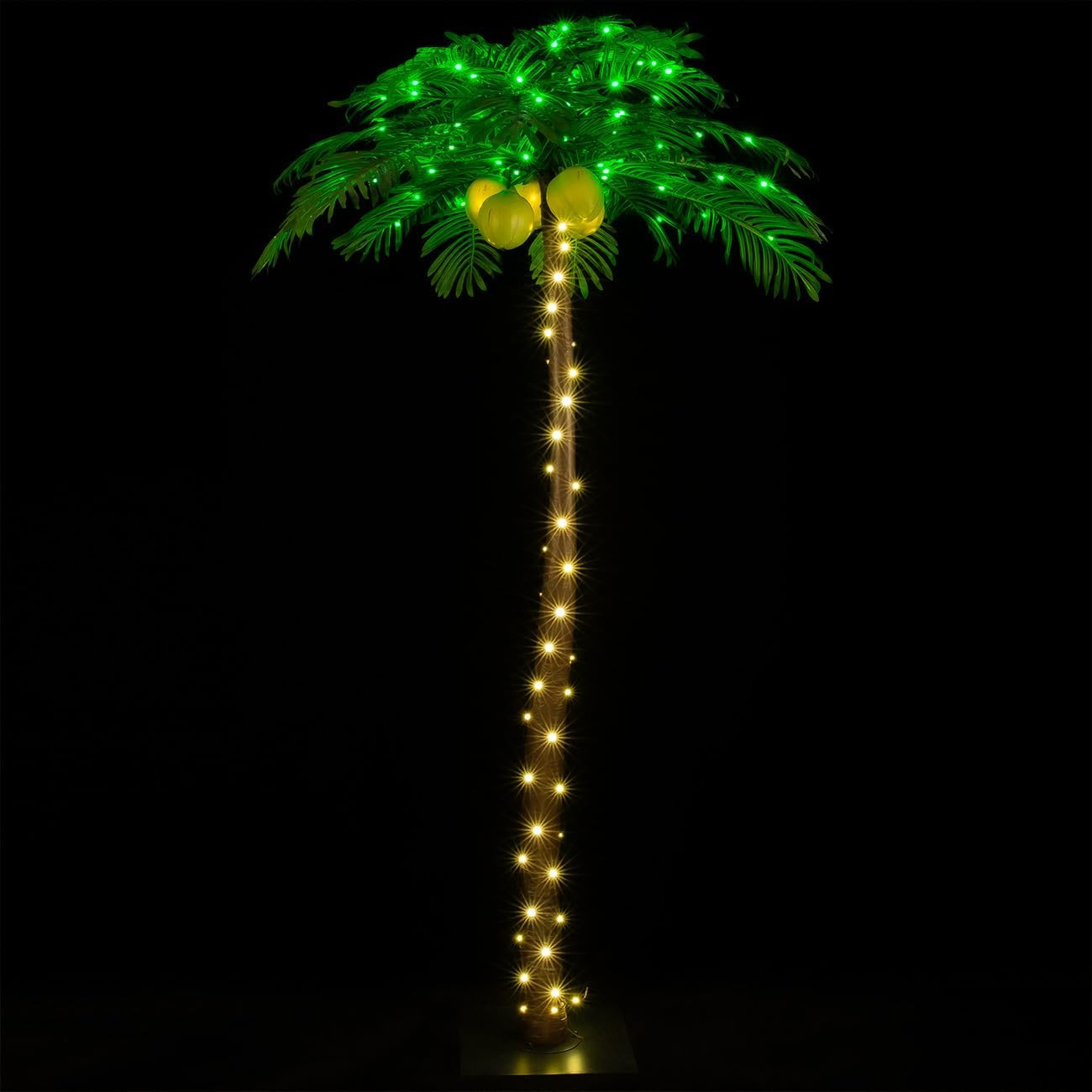 7ft Lighted Palm Tree with Glowing Coconuts - Dimmable, UL Certified, Waterproof
