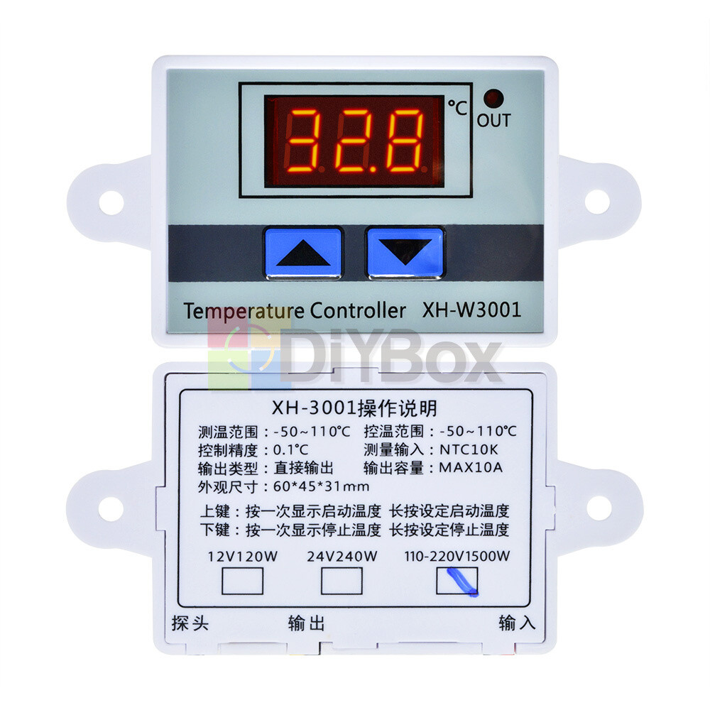 XH-W3001 Digital LED Temperature Controller Thermostat Control Switch AC110-220V