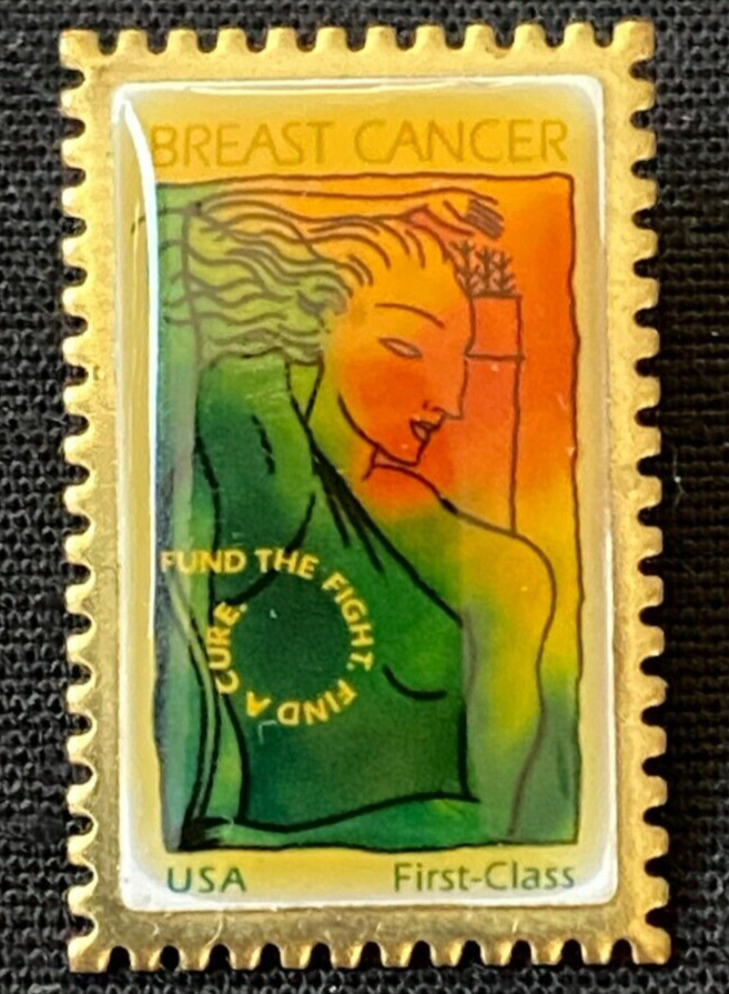 Vintage Commemorative Pin 1999 U.S. Postal Service Breast Cancer Stamp