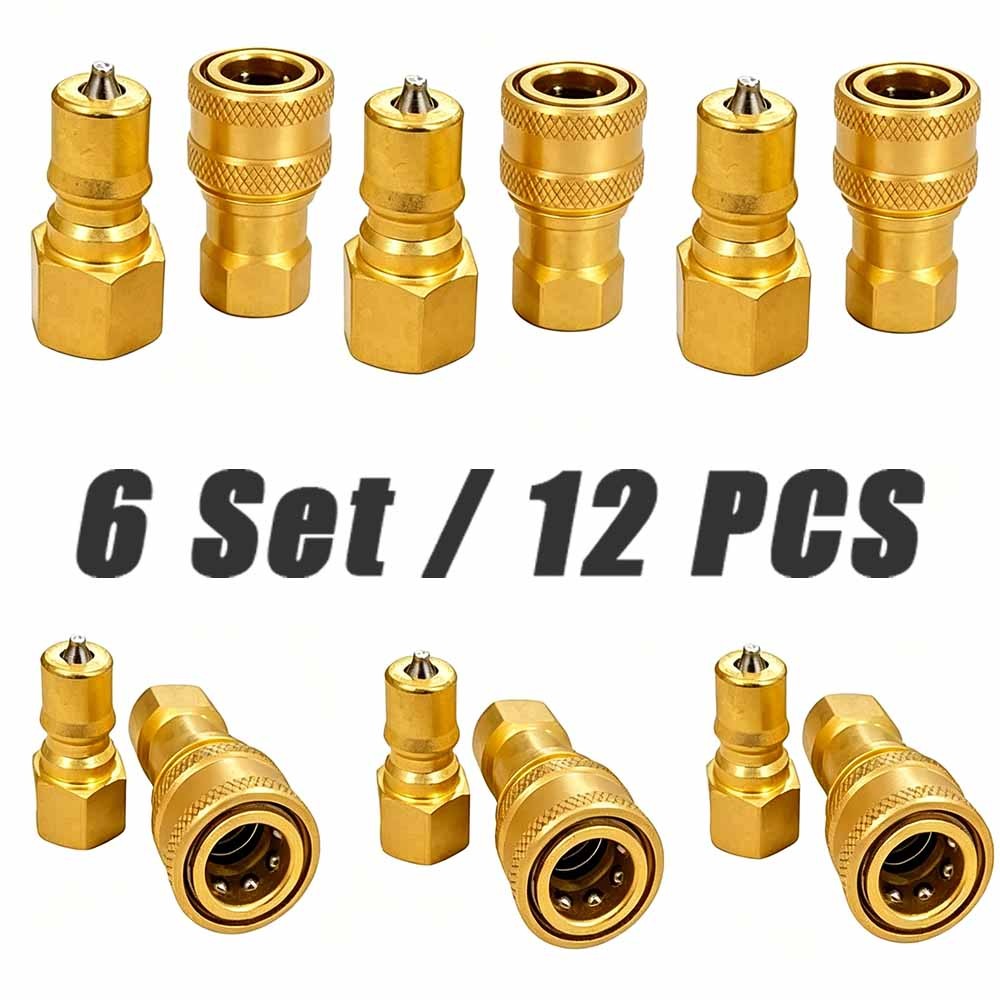 6  Sets 1/4" Brass Quick Disconnect Coupler Carpet Cleaning For Wand Hoses