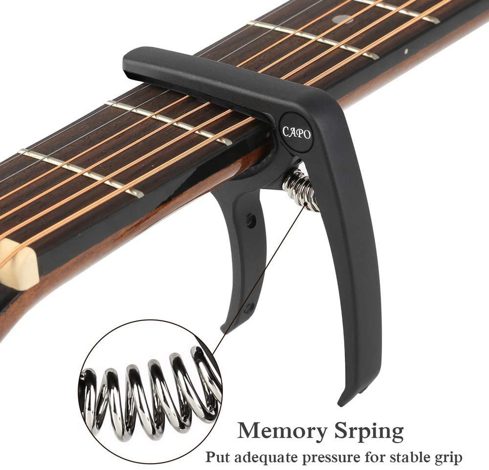 Capo for 6-String Acoustic and Electric Guitar, Lightweight Quick Release Cap...