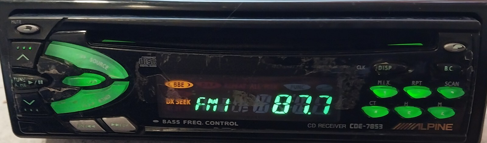 Alpine CDE-7853  faceplate Only (Used).