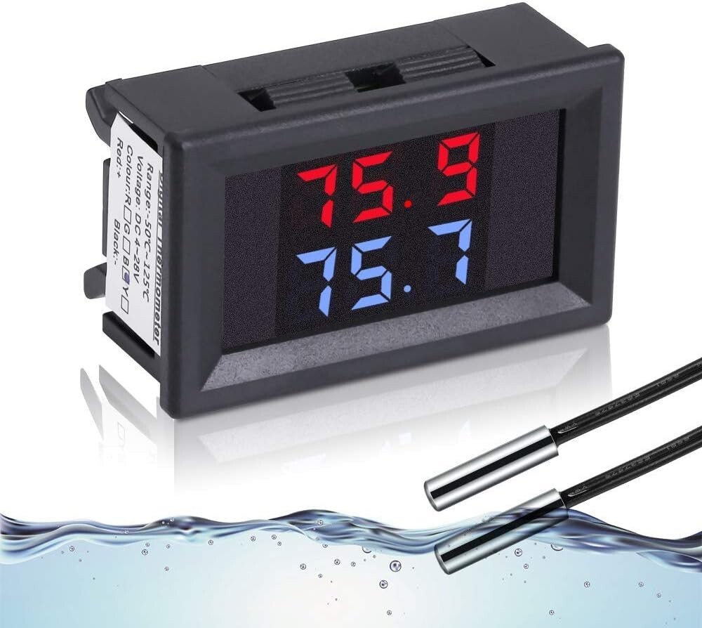 IS Icstation Digital Thermometer, Car Auto Temperature Gauge Sensor, DC 4-28V Fa