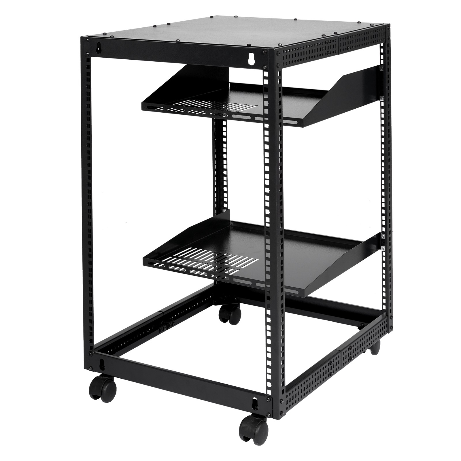 Uimoso 15U 4-Post Adjustable Open Frame Server Rack for Network Equipment