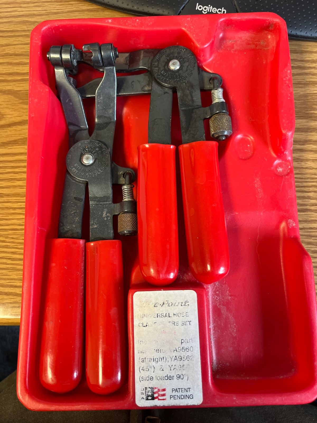 BLUE POINT - YA9566 - HOSE CLAMP PLIER SET OF TWO AND STORAGE BOX - LOC# 162