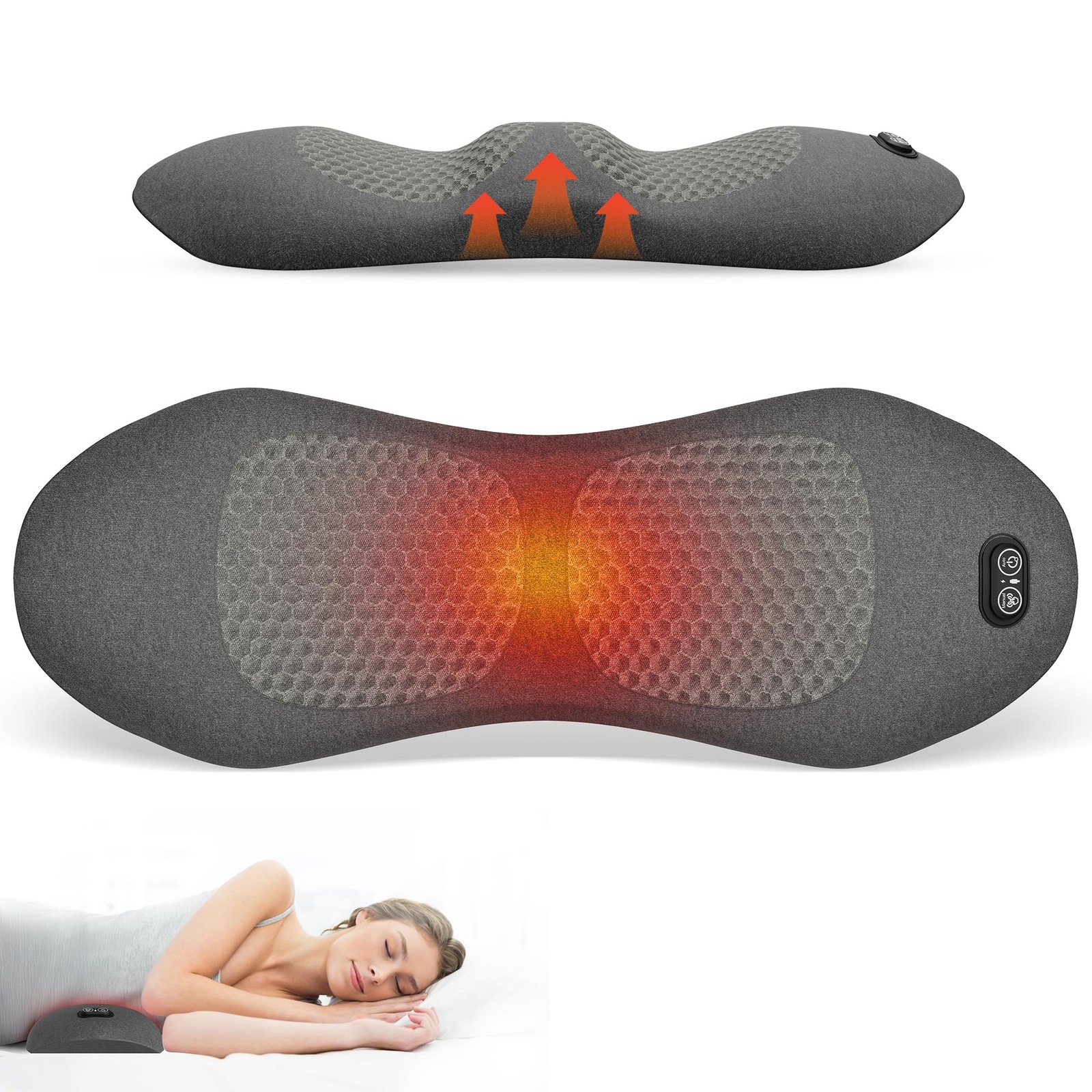 3in 1 Smooth Spine Triple Fusion Back Massager Electric Standard, Dark Gray