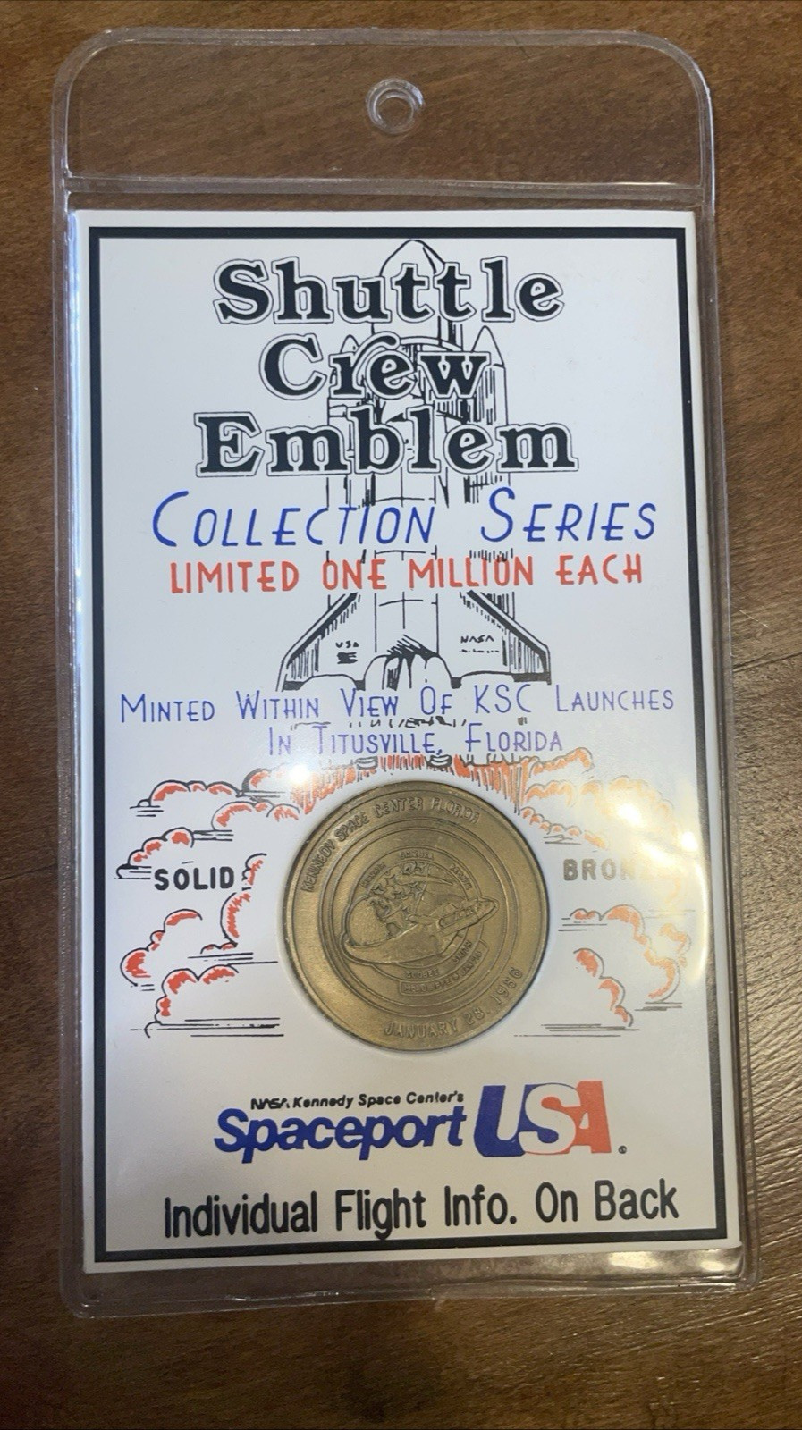 Shuttle Crew Emblem Collection Series 51L CHALLENGER Bronze Medal Medallion 1986