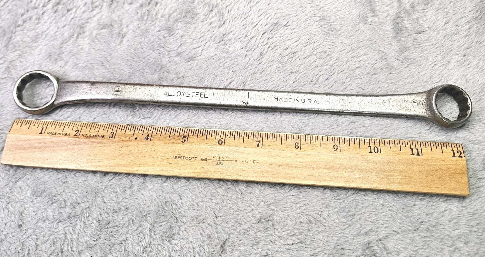 Vintage VLCHEK Box end Wrench Alloy Steel  Offset 3/4 In 7/8 In Part No. WBH2428