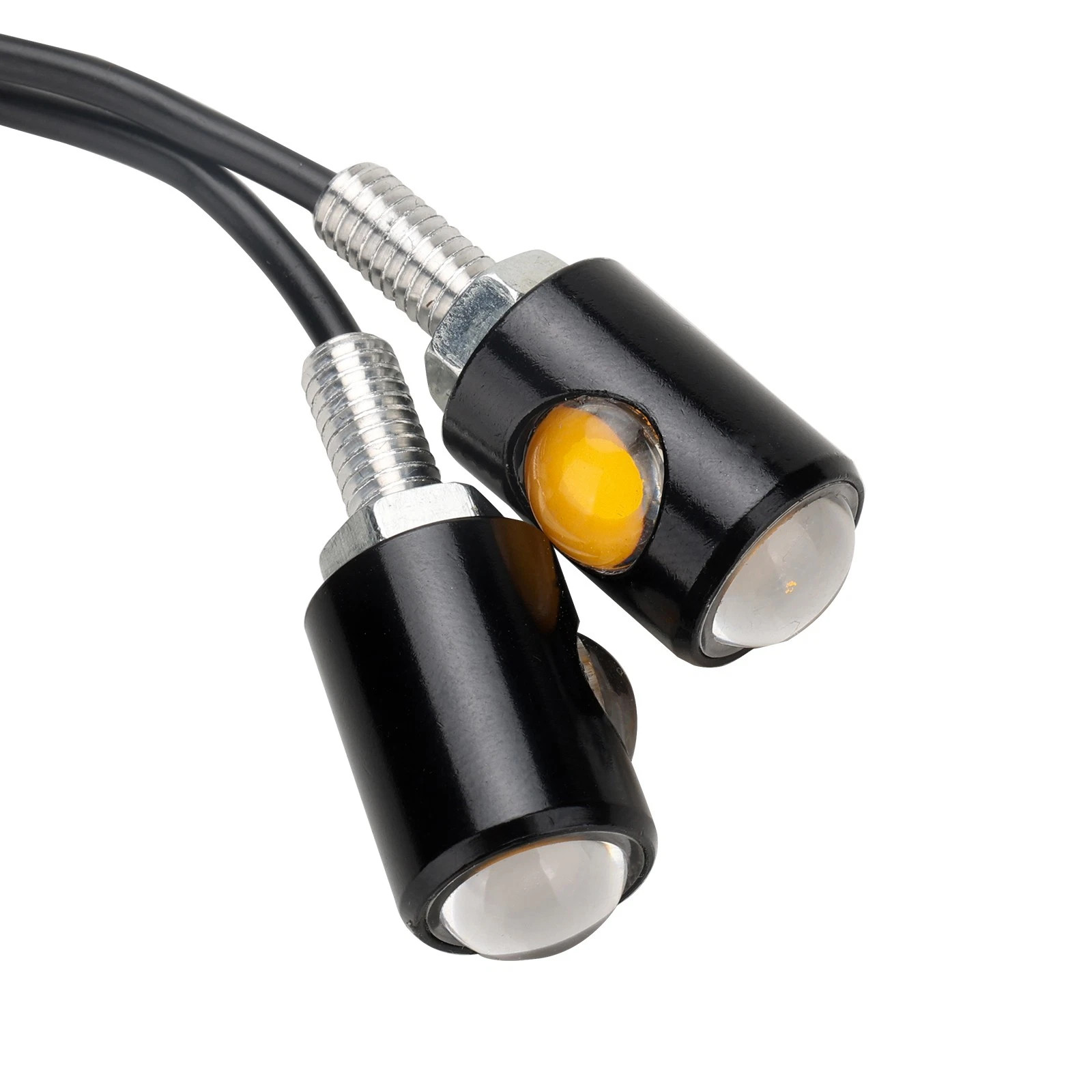 2X Mini LED Motorcycle Turn Signals Indicator Amber Blinker Light Universal Lamp
