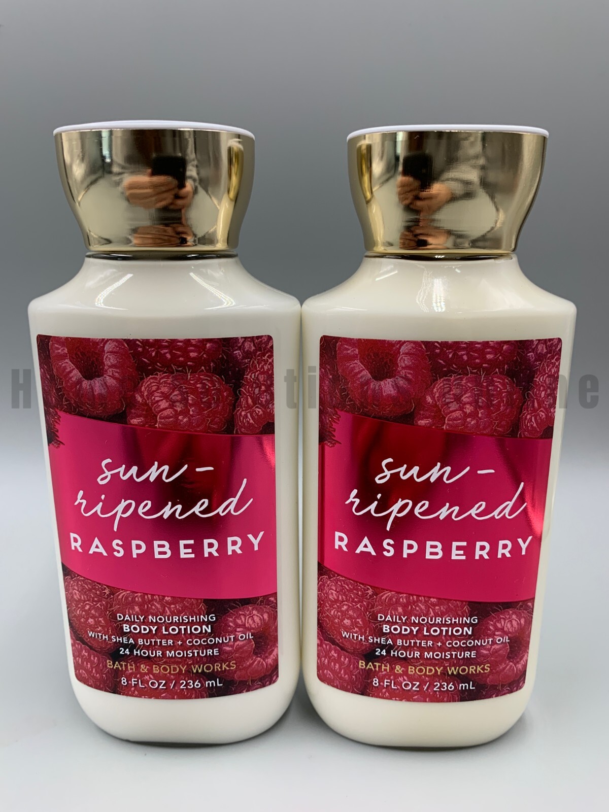 Bath & Body Works Sun Ripened Raspberry Body Lotion Full Size S/2 #9076
