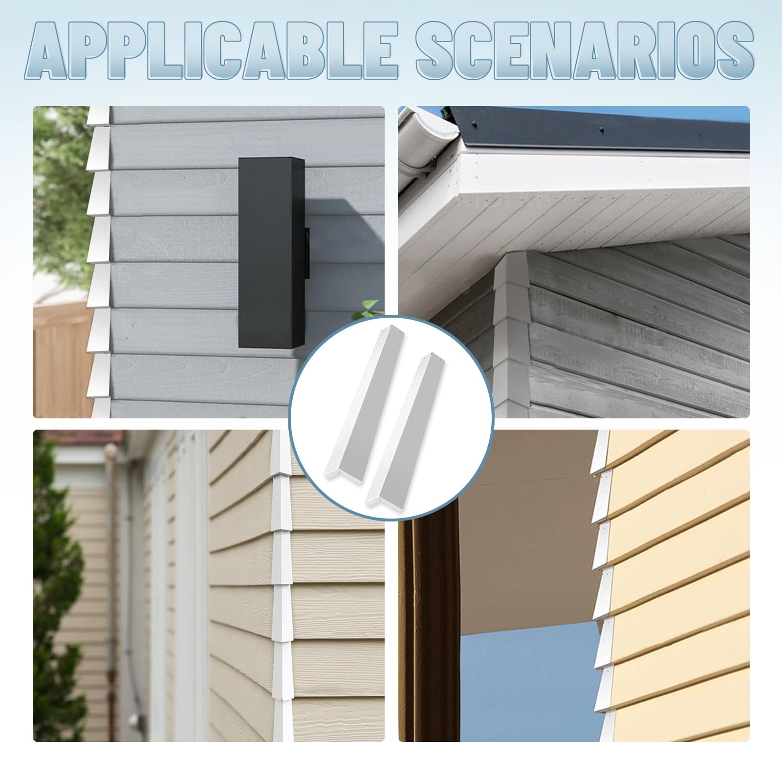 8 Pcs Aluminum Siding Corners 8 Inch Outside White Corner Caps white