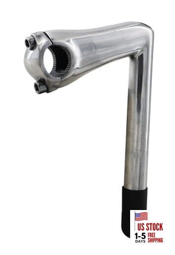 Bike Quill Stem, 13 inch Length, Aluminum Alloy, 25.4mm Clamp for Silver