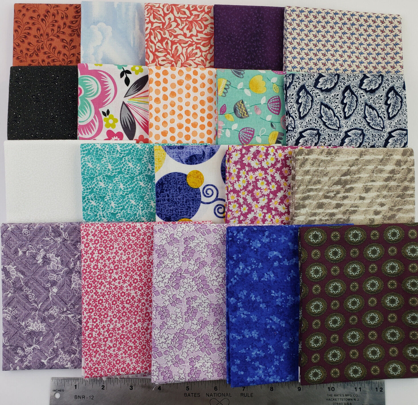 20 Fat Quarters - 100% Cotton Fabric Quilting Sewing Crafts Multi Colors/Prints