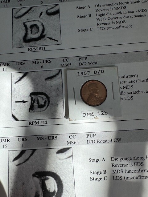 1957-D/D West Lincoln Wheat cent UNC RD RPM 12 Really Nice