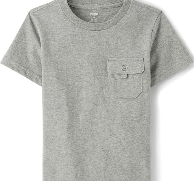 Gymboree T-Shirt Boys Short Sleeve Front Pocket Gray Sz 3T
