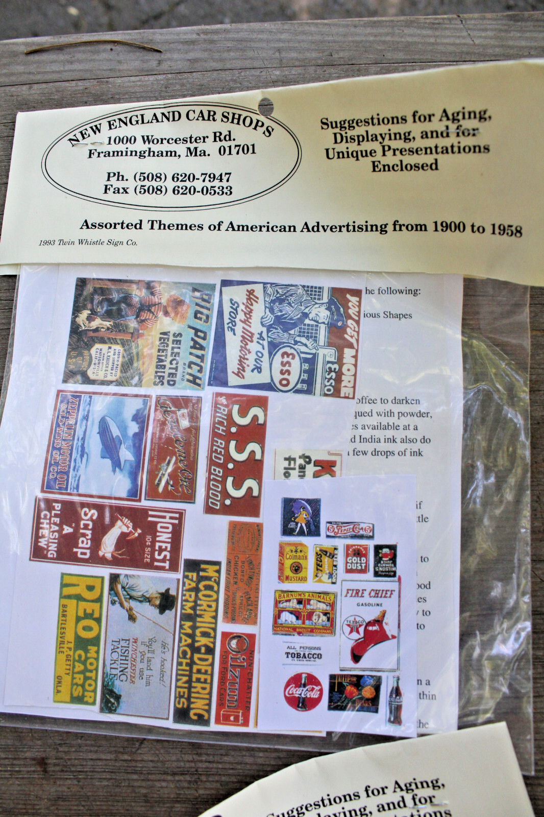 9 Packs of Vintage Little Ads Posters & Billboards for O Scale