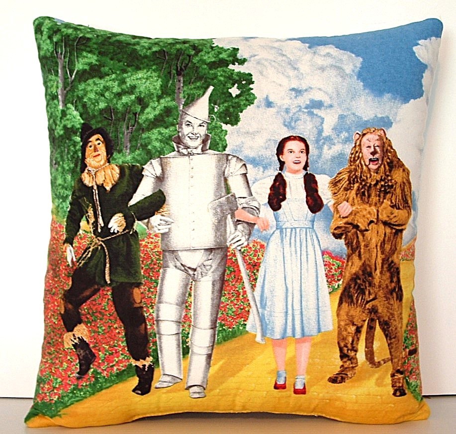 Wizard Of Oz- The Yellow Brick Road, One Cotton Pillow 2 Different Prints New